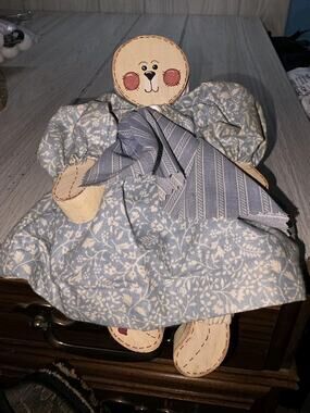 Vtg Wood Articulated Doll Handmade Shelf Sitter Farmhouse Country Primitive
